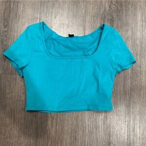 SHEIN Teal Blue Crop Top